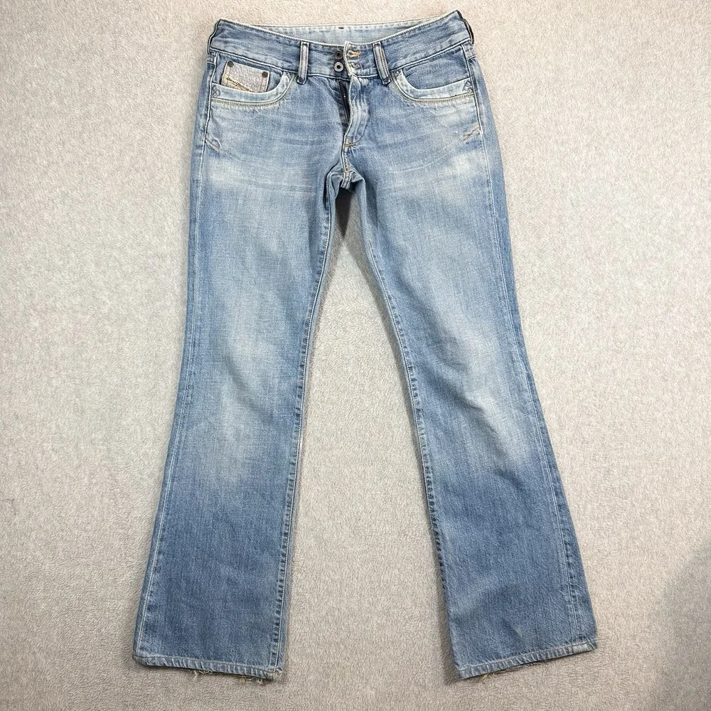 DIESEL Jeans Womens 28x31 Blue RONHAR BOOTCUT Low Rise Zip Fly Cowgirl Italy‎